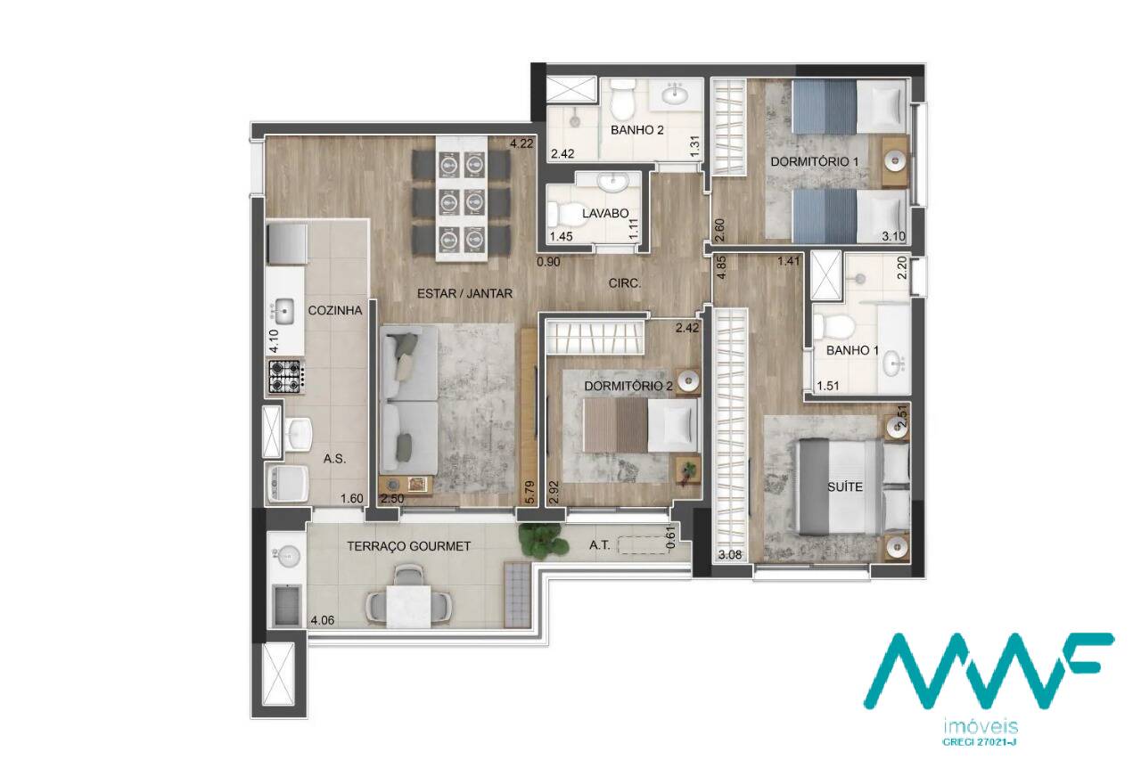 Apartamento à venda com 3 quartos, 83m² - Foto 8